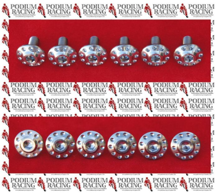 DUCATI SILVER TITANIUM SWINGARM COVER SCREWS 1199 & 1299 PANIGALE (SET OF 6)