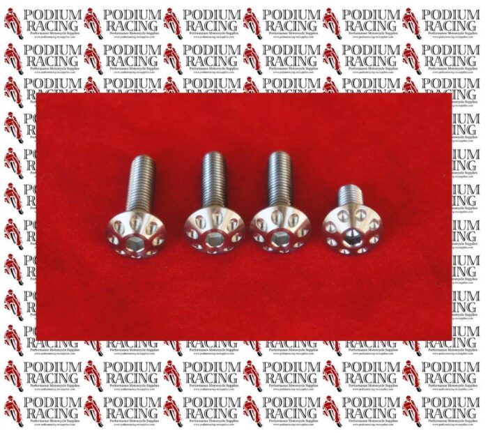 DUCATI SILVER TITANIUM UPPER EXHAUST HEAT SHIELD SCREWS PANIGALE 1199 (4PCS)