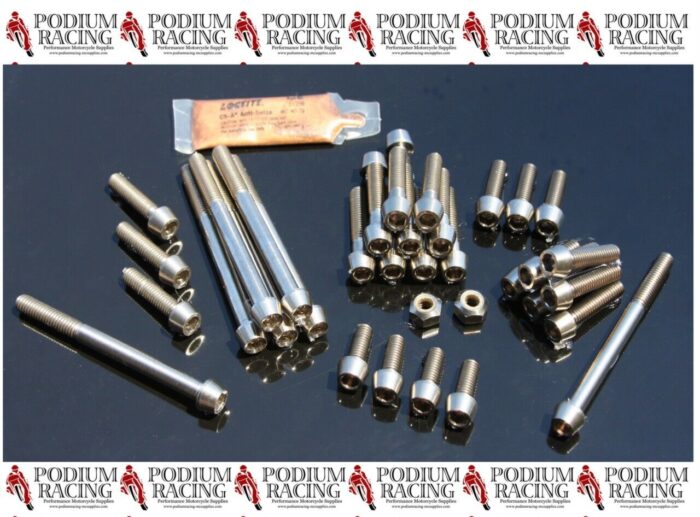 DUCATI 74 PC TITANIUM ENGINE CASE BOLTS SILVER STREETFIGHTER