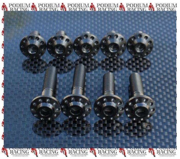 DUCATI MONSTER BLACK TITANIUM EXHAUST BOLTS SET 9 FOR 3 EXHAUST COVERS 796 696