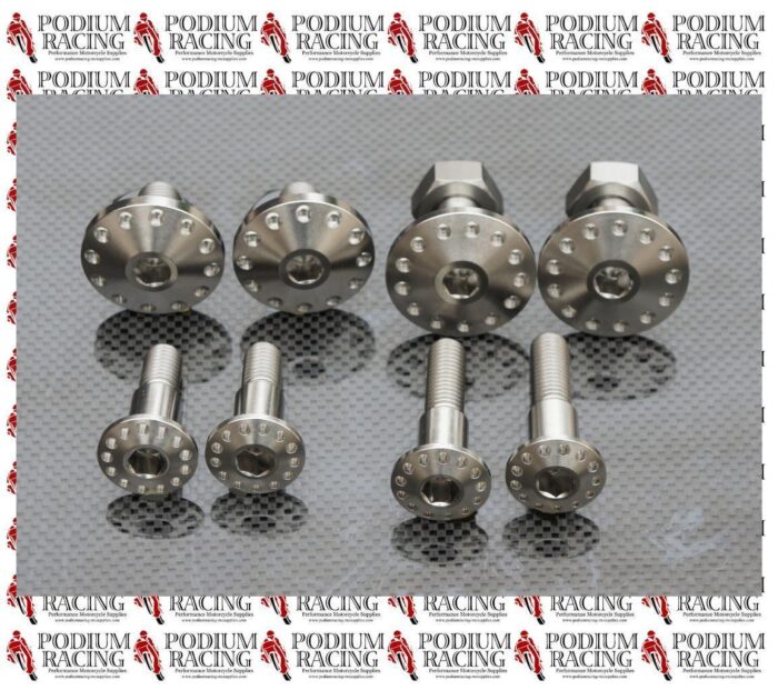 DUCATI MONSTER SILVER TITANIUM FULL FRAME BOLT SET 8 PC SET 796 696 1100