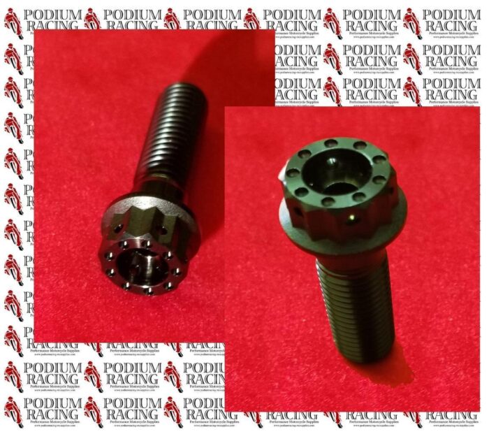 DUCATI PANIGALE V4 V4S BLACK TITANIUM SWINGARM HOLLOW BOLTS 12 PT BI-HEX HEAD