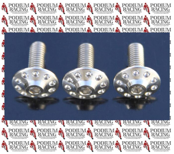 DUCATI SILVER TITANIUM EXHAUST HEAT SHIELD BOLTS 848 1098 (SET OF 3 BOLTS)