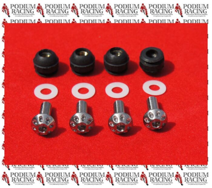 DUCATI SILVER TITANIUM SCREEN SCREW & WELL NUT 12 PCS KIT 899 1199 PANIGALE