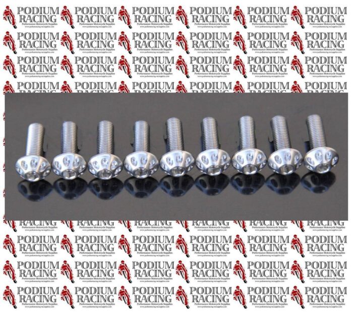 DUCATI SILVER TITANIUM SCREEN WINDSCREEN SCREWS / BOLTS 749 999 (SET 9)