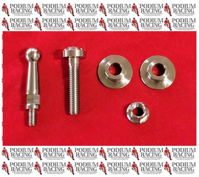 DUCATI STREETFIGHTER V4 V4S LONG SILVER TITANIUM KICKSTAND ASSIST PIN KIT 5 PCS