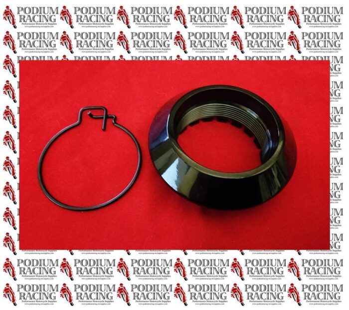 DUCATI TITANIUM BLACK REAR M48 WHEEL CONE NUT & SPRING LOCK DIAVEL 75012072AA - Image 3