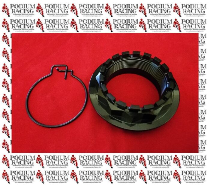 DUCATI TITANIUM BLACK REAR M48 WHEEL CONE NUT & SPRING LOCK DIAVEL 75012072AA