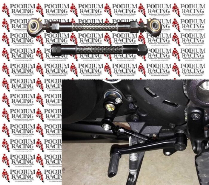 NEW DUCATI BLACK TITANIUM & CARBON FIBER GEAR SHIFT ROD & ROD END DIAVEL