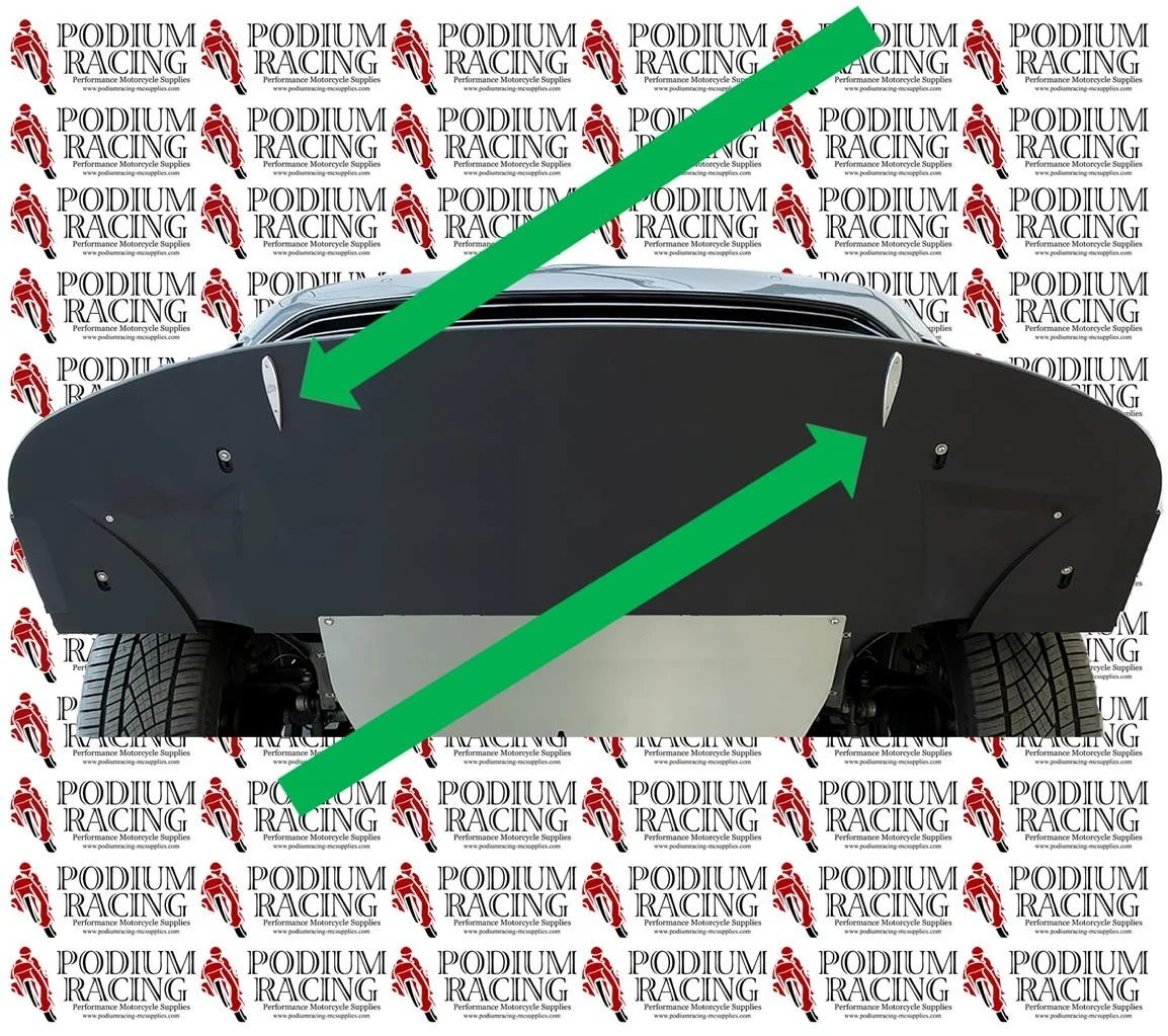 TITANIUM FRONT SPLITTER SKID PUCKS SILVER/BLACK WITH TOP SPREADER PLATE 2 SETS - Image 5
